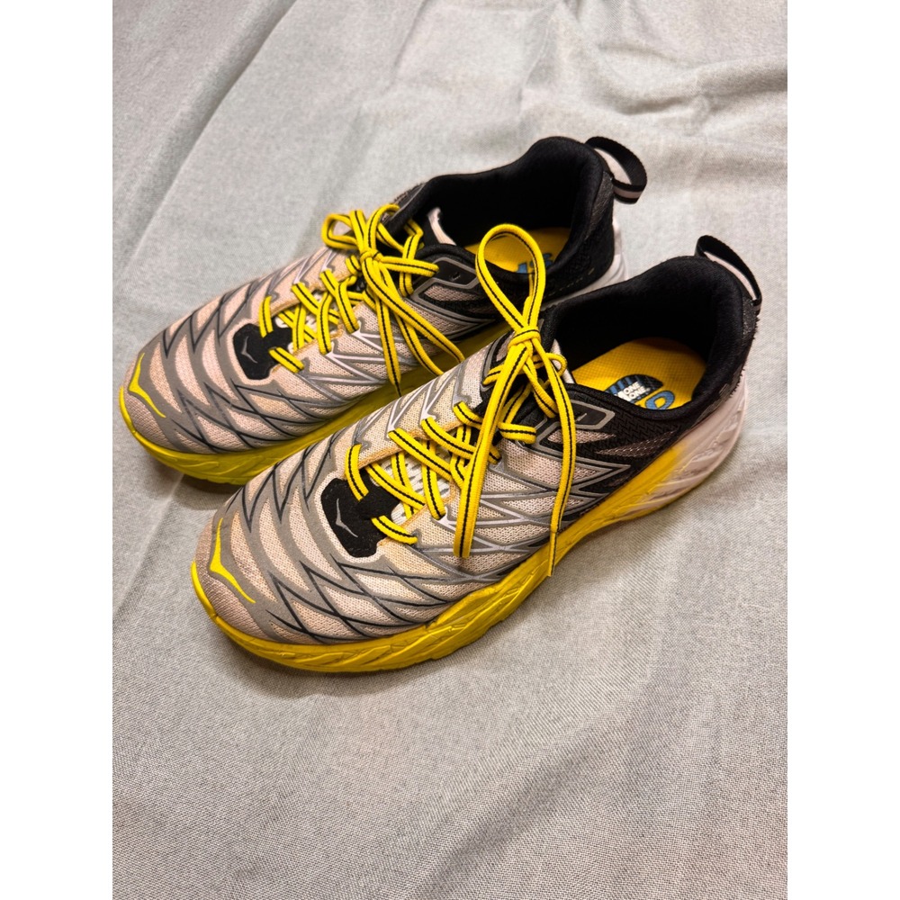 Hoka One One Clayton 2 Mens Running Shoes Grey Yellow 1014774 Size 7.5